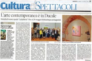 Articolo Gazzetta di Mantova LaGalleria mostra di Arte Contemporanea a Palazzo Ducale