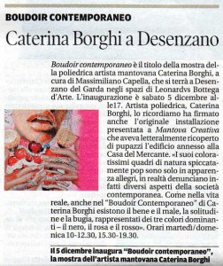 Articolo sul Boudoir Contemporaneo di Caterina Borghi a Desenzano del Garda